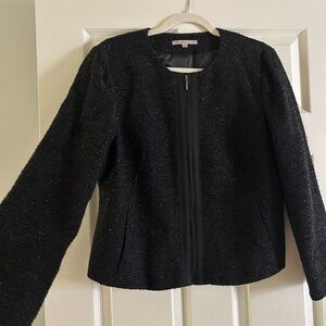GAP Black Blazer with Zip-Front Closure